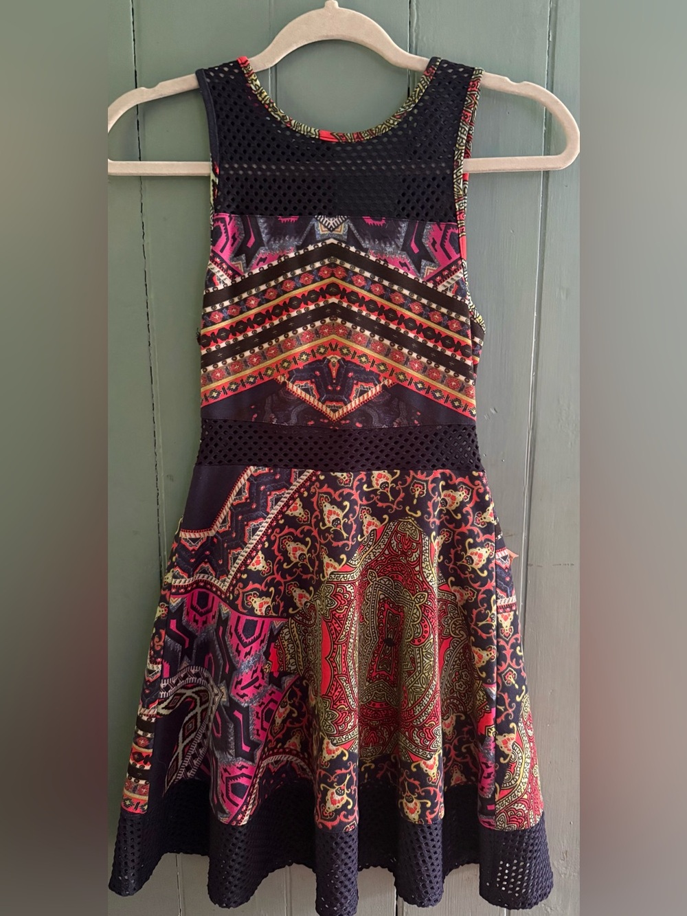 BNWOT!!!! Fire Los Angeles - Fit & Flare Navy Paisley Print Dress -  Size XS